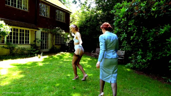 Screenshot 4 from Ariel Anderssen & Amelia Jane Rutherford: Embarrassed in Lingerie & Spanked Outdoors