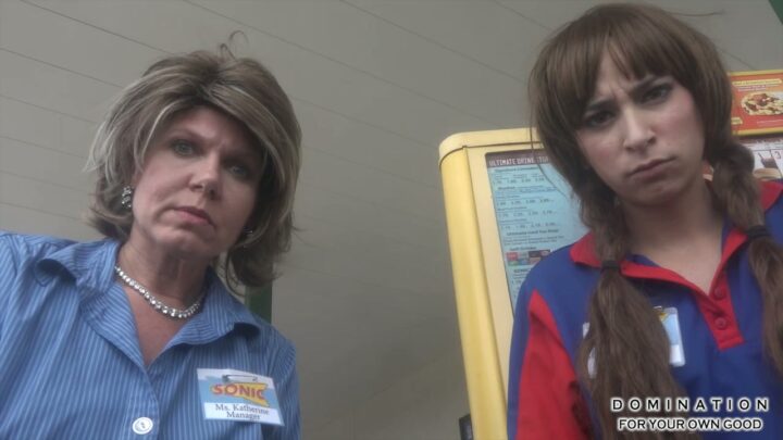 Screenshot 2 from Fast Food Spanking POV: Humiliating Double Domination