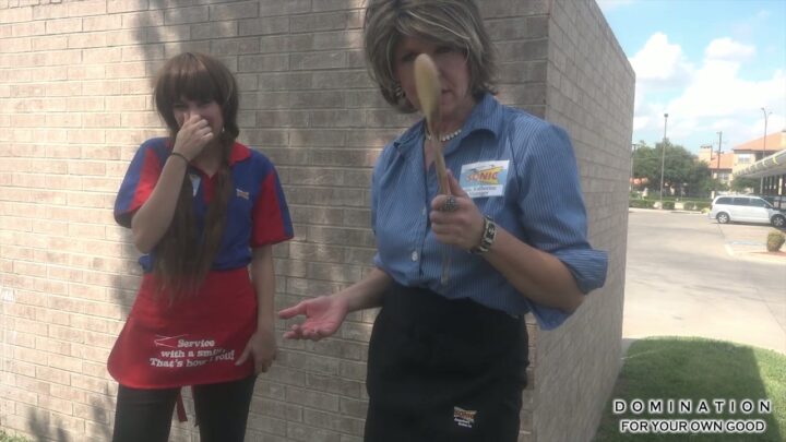 Screenshot 3 from Fast Food Spanking POV: Humiliating Double Domination