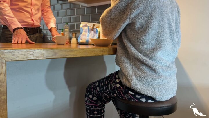 Screenshot 2 from Breakfast Spanking: Naughty Kinia’s Bare Bottom Discipline
