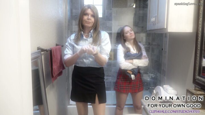 Screenshot 1 from Spanked by Mom & Sister for Bad Bathroom Hygiene | Rachel Adams