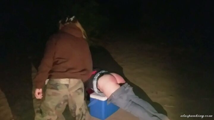 Dixie Belts Missy in Rare Camping Cousins Spanking Scene
