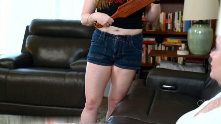 Screenshot 1 from Angry Wife Spanks Cheating Stevie Rose – TroubleMaker Paddling