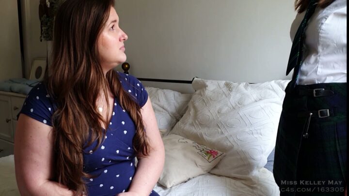 Screenshot 1 from Katie-Jane’s Bare Bottom Blame Game: Step-Mom Kelley’s Furious Hairbrush