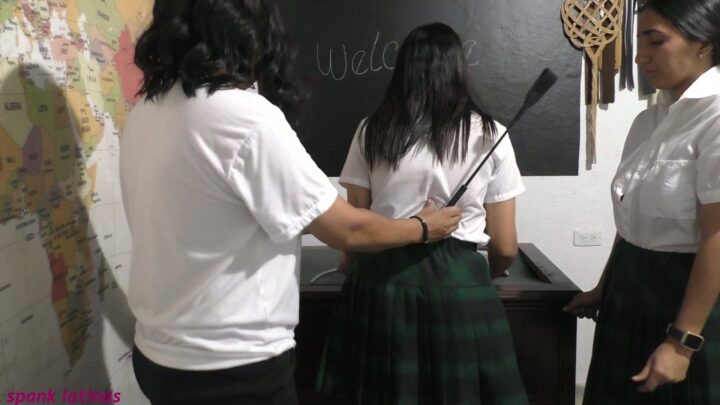 Screenshot 2 from Detention Day 1: Carmen and Sofia Spanked by Charlott