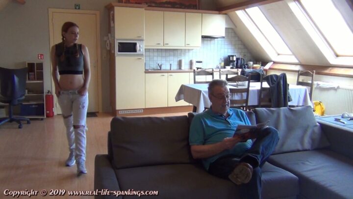 Screenshot 2 from Strict Upbringing: Ivey Passion’s No Jeans Spanking Part 1