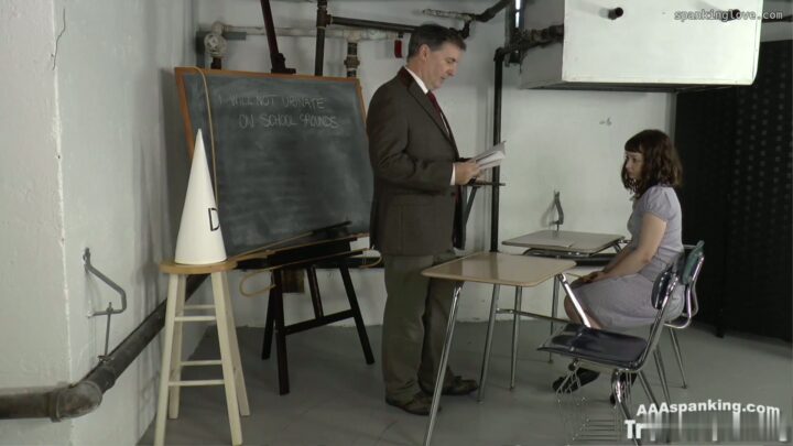 Screenshot 1 from Ella Raine’s Strict Detention Caning – Aaaspanking
