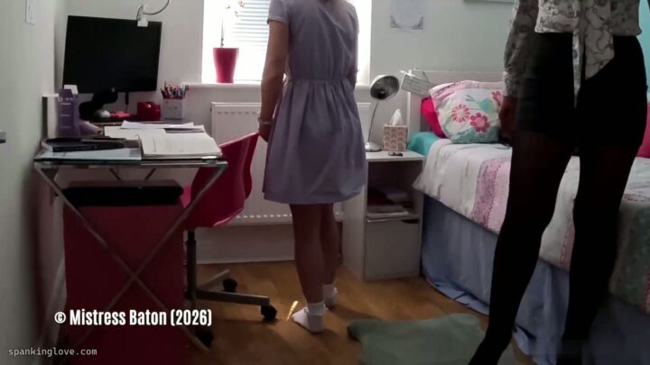 Screenshot 4 from Rebellious Alisha Spanked with Hairbrush by Aunty