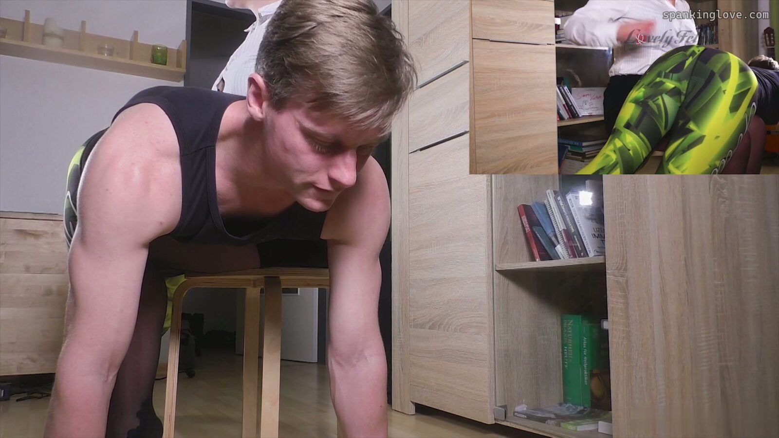 Play video: FEMDom! Lara Spanks Aron OTK – DS