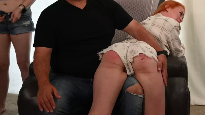Screenshot 3 from Due For Discipline Strict Step Mom Gives Naughty Girl Long Bare Bottom Otk Spanking Severe Wooden Hairbrush Punishment — Assume The Position Studios
