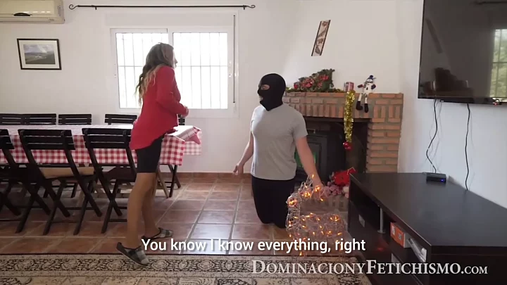 Screenshot 1 from Brat Gets Slipper Spanking for Christmas